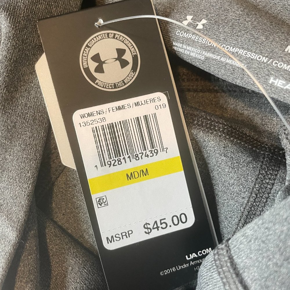 Under Armour Women's Heat Gear Armour Hi-Rise Ankle Crop Leggings Charcoal - Picture 5 of 7